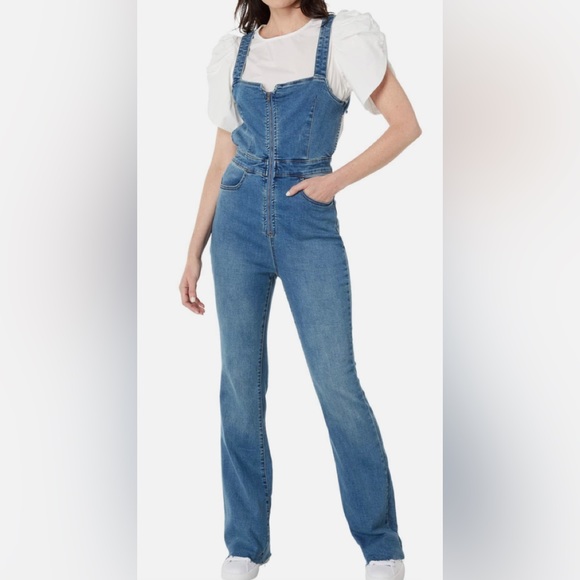 Free People Jean Overalls/ front zipper - Picture 7 of 7